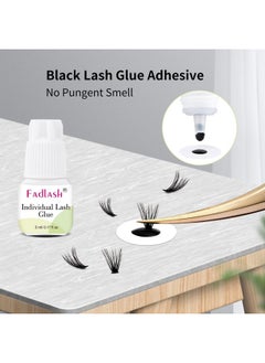 FADLASH Individual Lash Glue FADLASH Cluster Lash Glue 2-3S Dry Time 7-15 Days Retention DIY Lash Extension Glue Self Application Sensitive Lash Cluster Glue Black 5ml (DIY/Cluster Lashes Use Only)  - Image 4