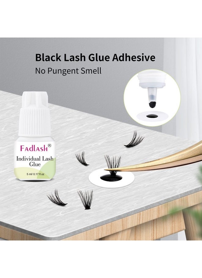 FADLASH - Individual Lash Glue FADLASH Cluster Lash Glue 2-3S Dry Time 7-15 Days Retention DIY Lash Extension Glue Self Application Sensitive Lash Cluster Glue Black 5ml (DIY/Cluster Lashes Use Only) - Image 1