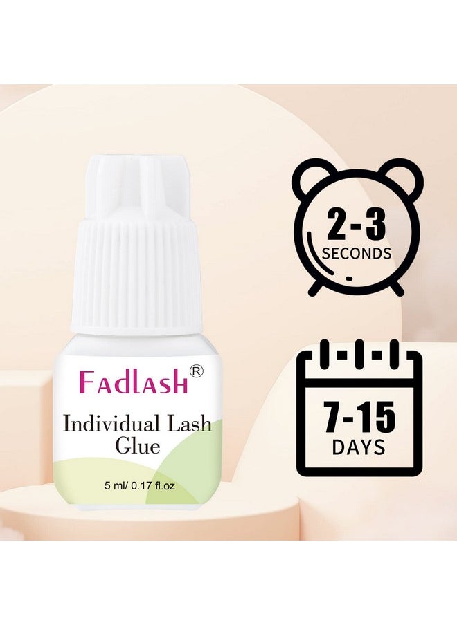 FADLASH - Individual Lash Glue FADLASH Cluster Lash Glue 2-3S Dry Time 7-15 Days Retention DIY Lash Extension Glue Self Application Sensitive Lash Cluster Glue Black 5ml (DIY/Cluster Lashes Use Only) - Image 1