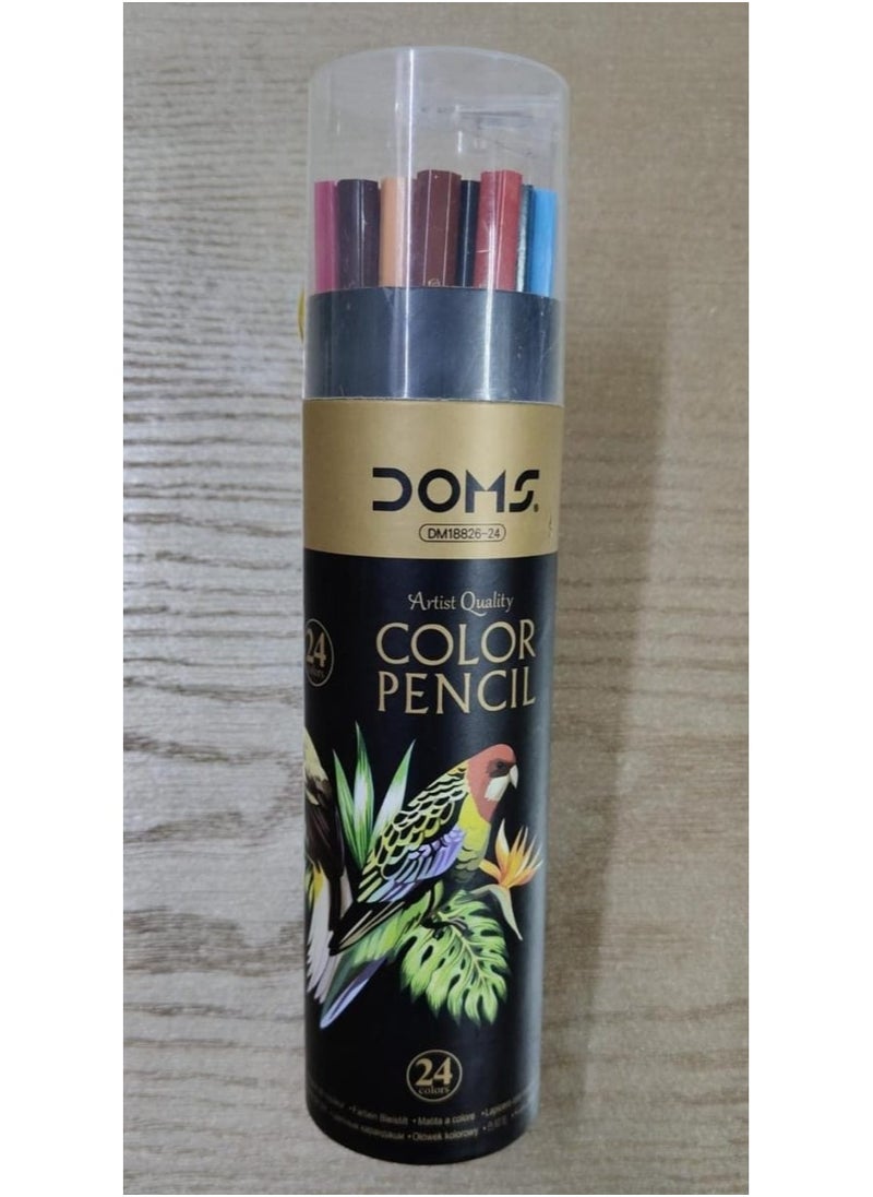 DOMS Doms 24 Colors Long Pencils - Stylish Cartoon Jar Design + (Built-in Sharpener) Special for Kids and Creatives  - Image 2