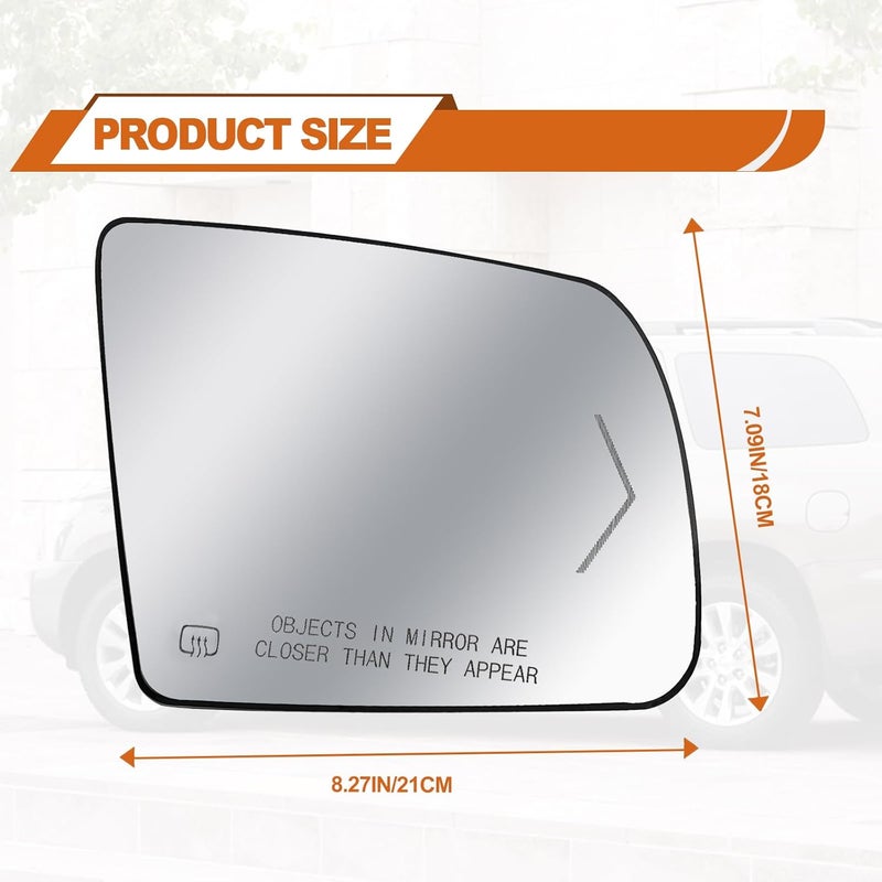 Vrasly Heated Passenger Side Mirror Glass for Toyota - Image 2