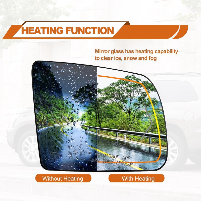 Vrasly Heated Passenger Side Mirror Glass for Toyota - Image 5