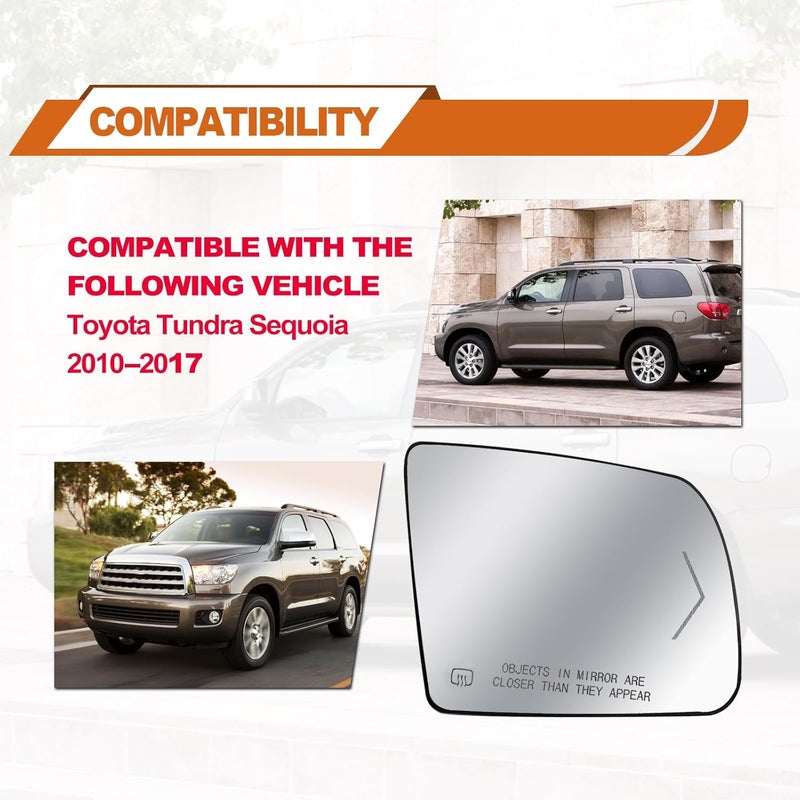 Vrasly Heated Passenger Side Mirror Glass for Toyota - Image 4