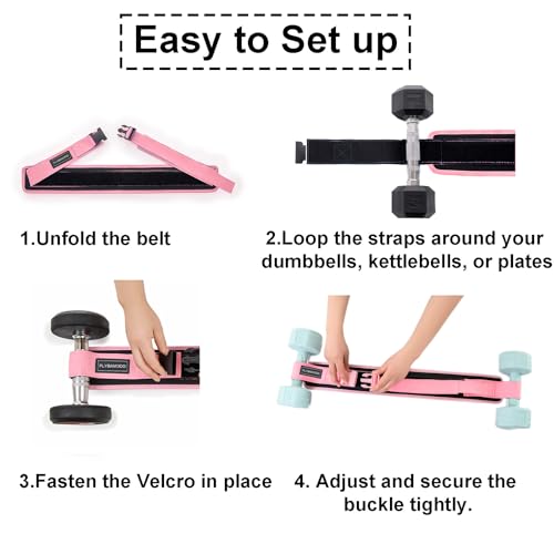 FLYBAMBOO Hip Thrust Belt and Ankle Resistance Cuffs Set for Fitness Training (Pink) - Image 5