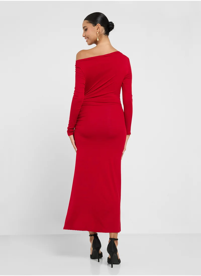 جينجر Draped Bodycon Dress