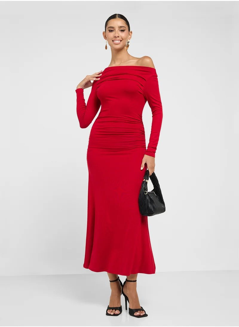 جينجر Draped Bodycon Dress