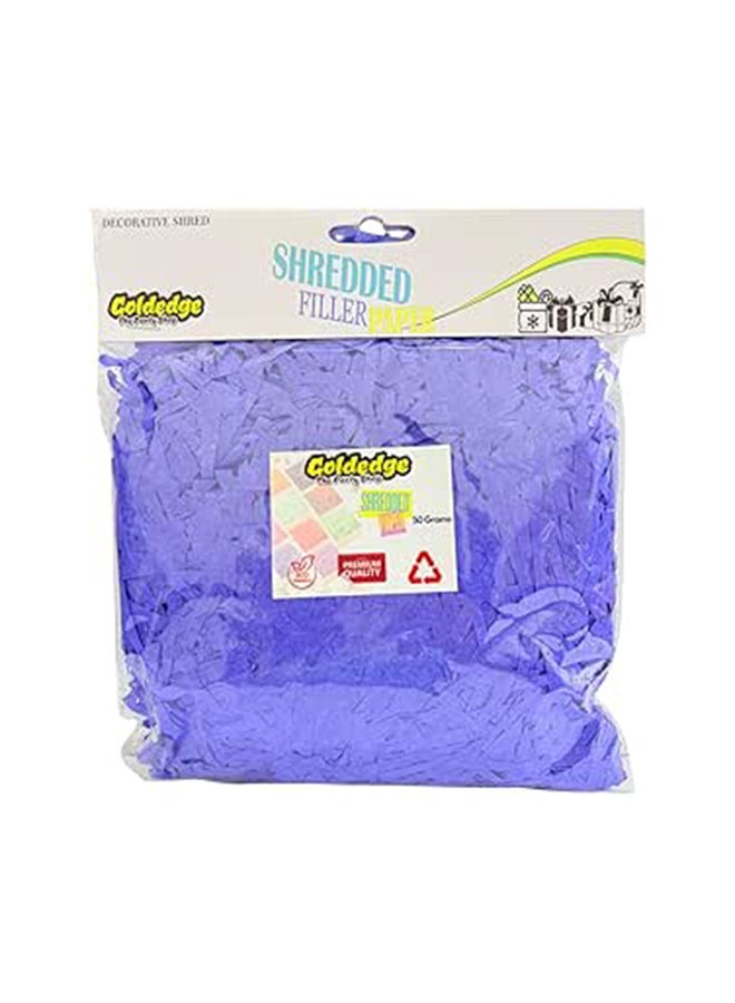 50 Grams of Blue Shredded Paper Filler for Gift Wrapping, Hampers, and Crafts  - Image 1