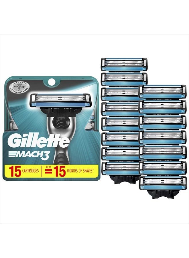 Gillette Mach3 Mens Razor Blade Refills, 15 Count  - Image 1