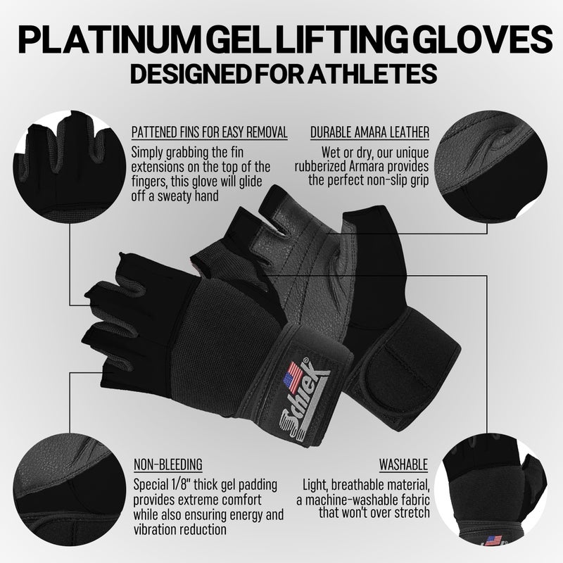 Schiek Sports 530 Platinum Lifting Gloves - Wrist Wrap Non Slip Exercise Gloves - Image 4