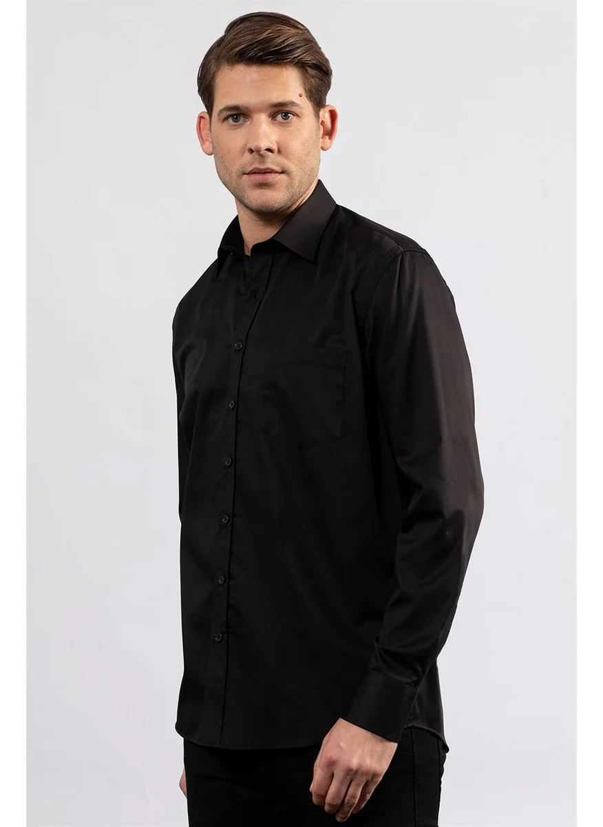 تودورس Classic Fit Relaxed Cut Cotton Satin Men's Shirt