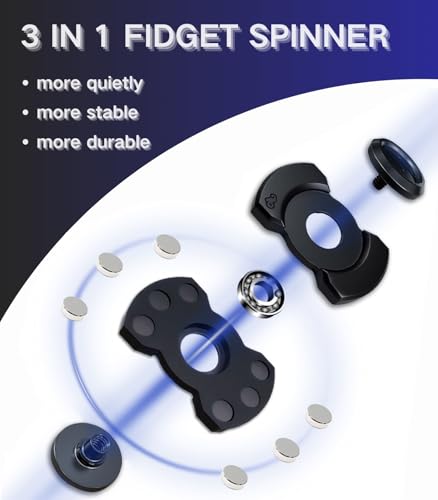 zimdun Alloy Metal Fidget Toys Adults3in1 Silent Fidget SpinnerStress Relief fidgetsChristmas Sensory Toys for Adult 2 Pcs - Image 5