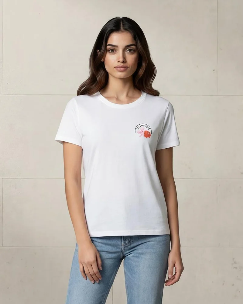 Redtag Women White Printed T-Shirt