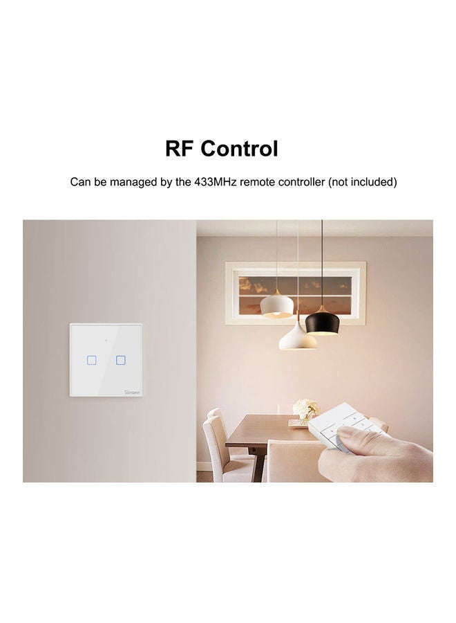 NIBEMINENT Wireless Smart Touch Switch Voice Control Compatible With Google Assistant White - Image 2