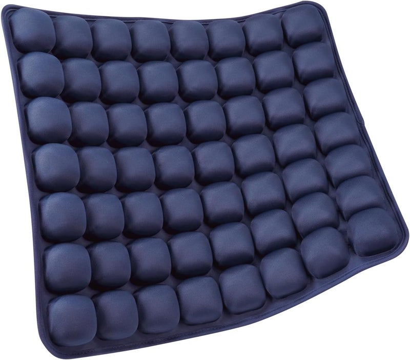 SUNFICON Air Seat Cushion Inflatable Seat Cushion Portable Car Seat Office Chair Wheelchair Pad Anti Bedsore Orthopedics Pain Pressure Relief Cushion Camping Seat Mat w Pump 18 ''x 16'' x1'' Blue - Image 1