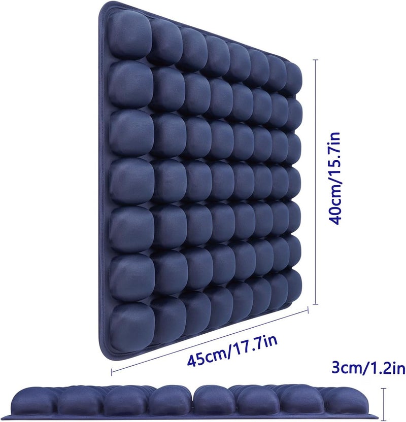 SUNFICON Air Seat Cushion Inflatable Seat Cushion Portable Car Seat Office Chair Wheelchair Pad Anti Bedsore Orthopedics Pain Pressure Relief Cushion Camping Seat Mat w Pump 18 ''x 16'' x1'' Blue - Image 4