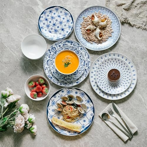 Brew To A Tea BTaT- Dinnerware Sets for 4, 12 pcs, Ceramic Dinnerware Sets, Christmas Gifts - Image 3