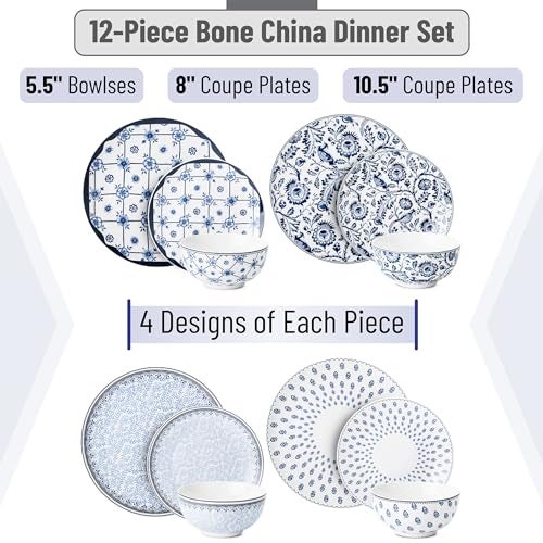 Brew To A Tea BTaT- Dinnerware Sets for 4, 12 pcs, Ceramic Dinnerware Sets, Christmas Gifts - Image 2