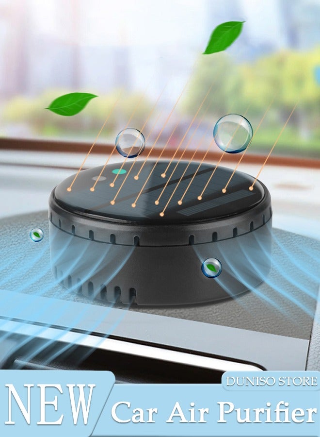 DUNISO High Performance Car Ionizer Air Purifier, USB Air Freshener, Portable Vehicle Air Purifier with Solar Charging, Filters for Pollution, Odors, Gases, Car Fumes, Viruses, Great for Travel or Daily  - Image 1