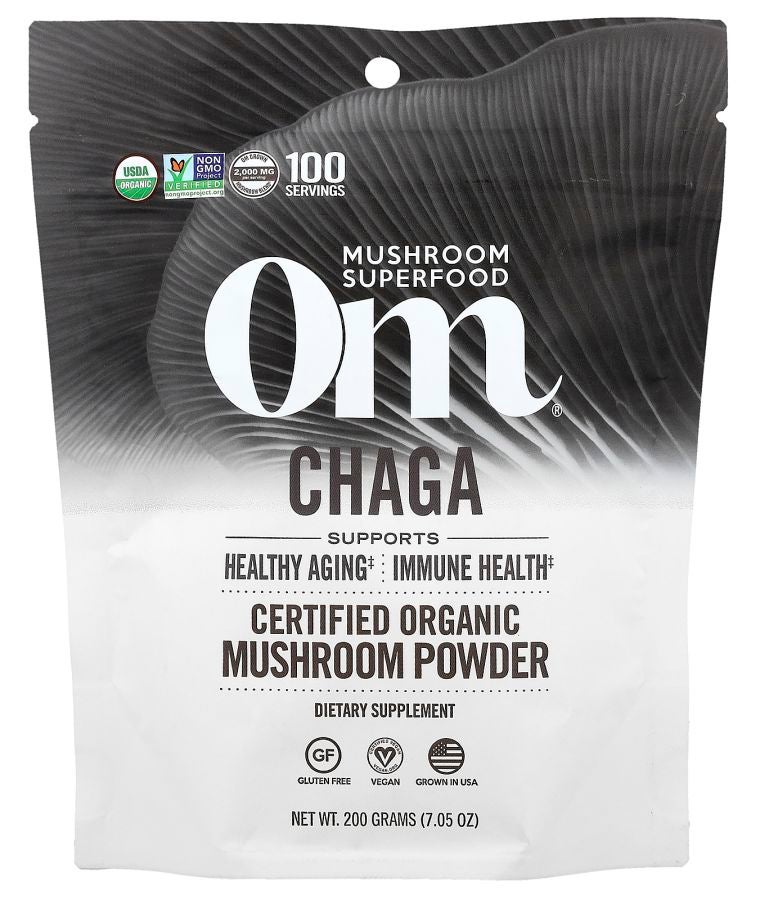 Om Mushrooms Certified Organic Mushroom Powder Chaga 7.05 oz (200 g)