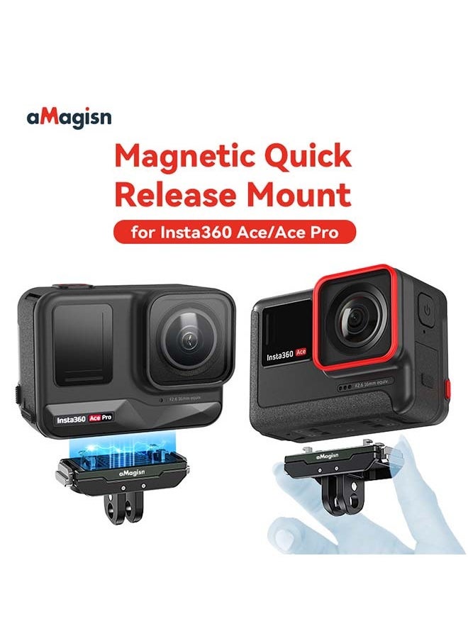 aMagisn Premium Metal Magnetic Quick Release Accessory For Insta360 Ace Pro - Essential For Insta360 Ace Metal Magnetic Quick Disassembly Action Cameras (Acepro Metal Quick Release + Upper Cover)  - Image 3