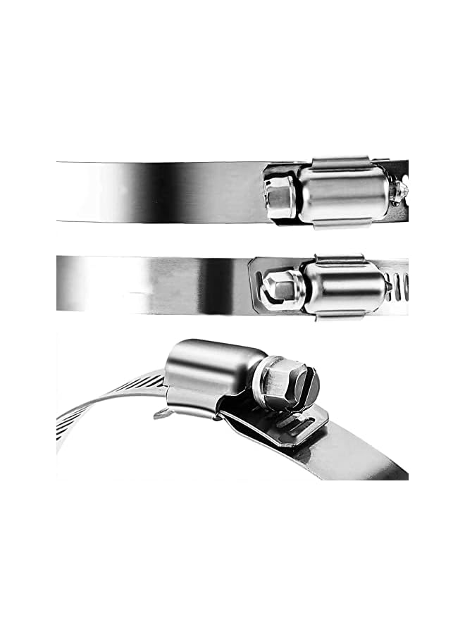 promass Hose Clips, 4Pcs Stainless Steel Hose Clamps, Adjustable Heavy Duty Clamps for Flexible Hose Pipe Tube, Securing Hoses, Pipes Tube (5.55-6.50 inch) - Image 3
