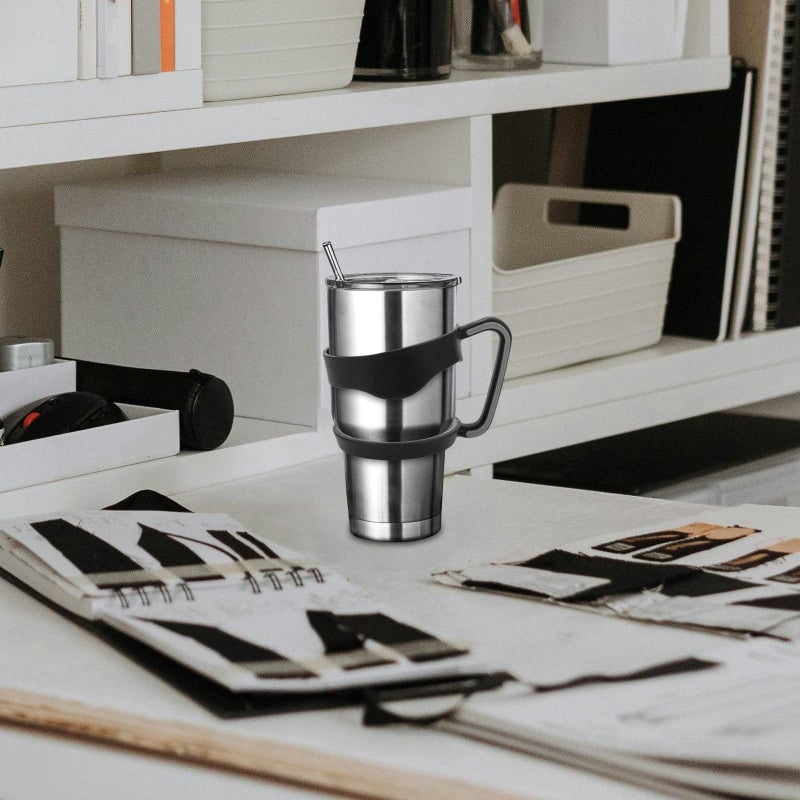 30 Oz Stainless Steel Tumbler Handle Grip For Insulated Cup Black Trim Car Cup Holder Travel Mug Coffee Tumbler - Image 5