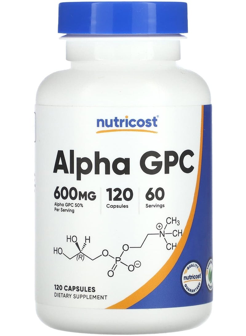 Nutricost ألفا جي بي سي، 600 مجم، 120 كبسولة (300 مجم لكل كبسولة)