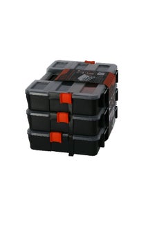 Tactix 3-Piece Side Latches Interlock Organizer Set Black and Clear 12.5 Inch 320027  - Image 3