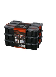 Tactix 3-Piece Side Latches Interlock Organizer Set Black and Clear 12.5 Inch 320027  - Image 5