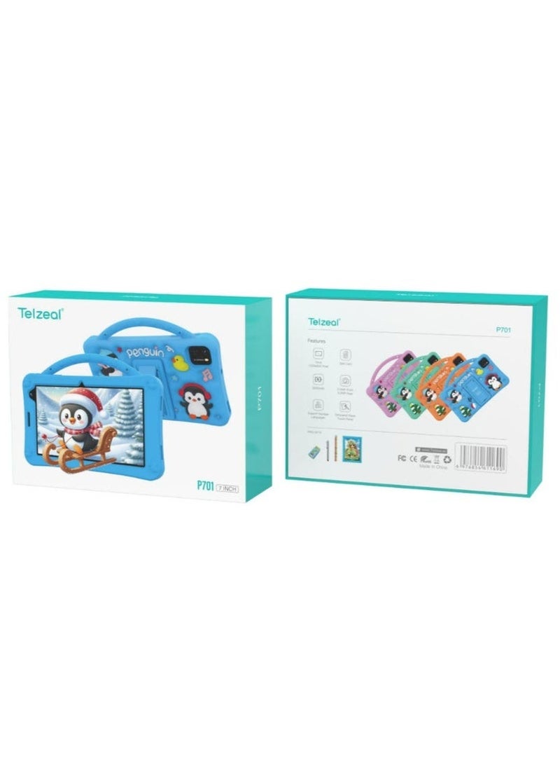Telzeal جهاز لوحي أندرويد P701 بحجم 7 إنش مع 6 جيجابايت رام، 256 جيجابايت روم، دعم شريحة SIM واحدة، شاشة HD بدقة 1024×600، بطارية 3000 مللي أمبير، كاميرتين، واي فاي، بلوتوث، مجموعة ملحقات مجانية، تصميم مدمج وصديق للأطفال، مثالي للتعلم والسفر والاستخدام اليومي - وردي - Image 2