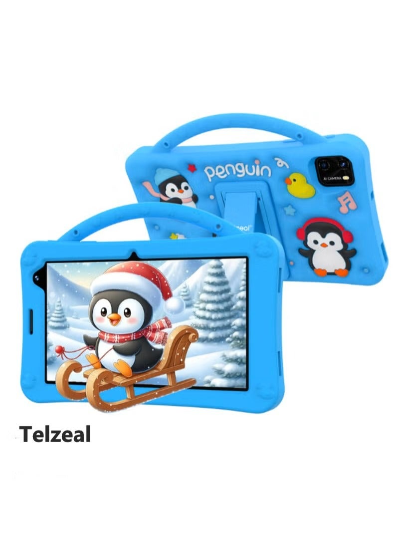 Telzeal جهاز لوحي أندرويد P701 بحجم 7 إنش مع 6 جيجابايت رام، 256 جيجابايت روم، دعم شريحة SIM واحدة، شاشة HD بدقة 1024×600، بطارية 3000 مللي أمبير، كاميرتين، واي فاي، بلوتوث، مجموعة ملحقات مجانية، تصميم مدمج وصديق للأطفال، مثالي للتعلم والسفر والاستخدام اليومي - وردي - Image 1