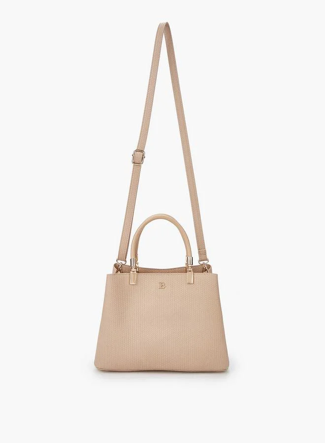 Flora Bella By Shoexpress Textured Tote Bag with Detachable Strap