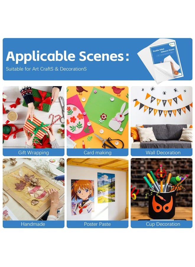 Dynta Double Sided Adhesive Sheets for Arts Craft Scrapbooking Photo Albums Home Decorative 25Pcs, 8.3 x 11.7 Inch - Image 5