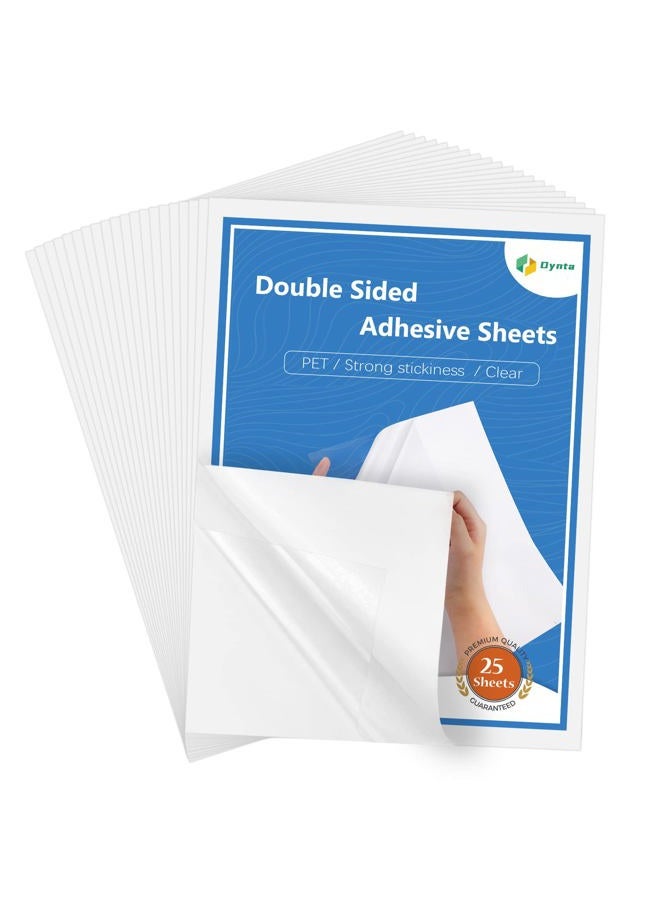 Dynta Double Sided Adhesive Sheets for Arts Craft Scrapbooking Photo Albums Home Decorative 25Pcs, 8.3 x 11.7 Inch - Image 1