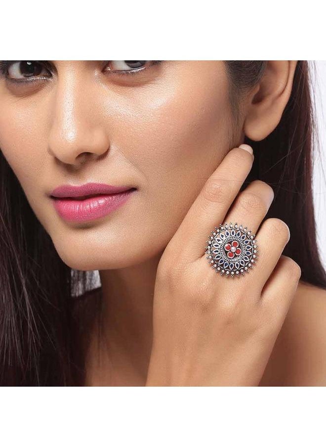 VOYLLA - Mandala Floral Finger Ring - Image 1