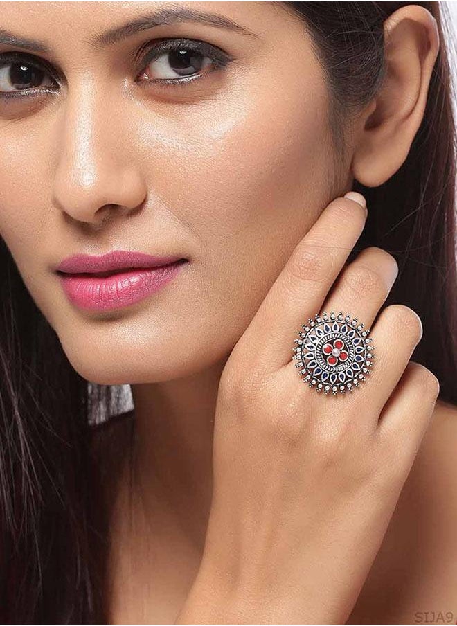 VOYLLA - Mandala Floral Finger Ring - Image 1