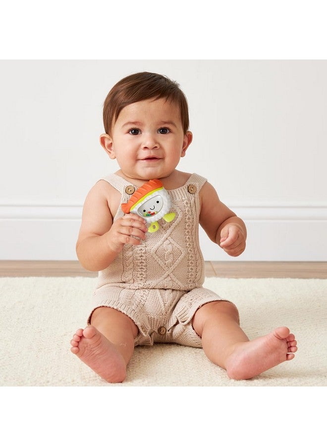 Itzy Ritzy Silicone Rattle Teether- BPA-Free Silicone Teether with Rattle for Babies & Toddlers - Features a Gentle Rattle Sound, Colorful Beads & Multiple Textures (Sushi) - Image 2