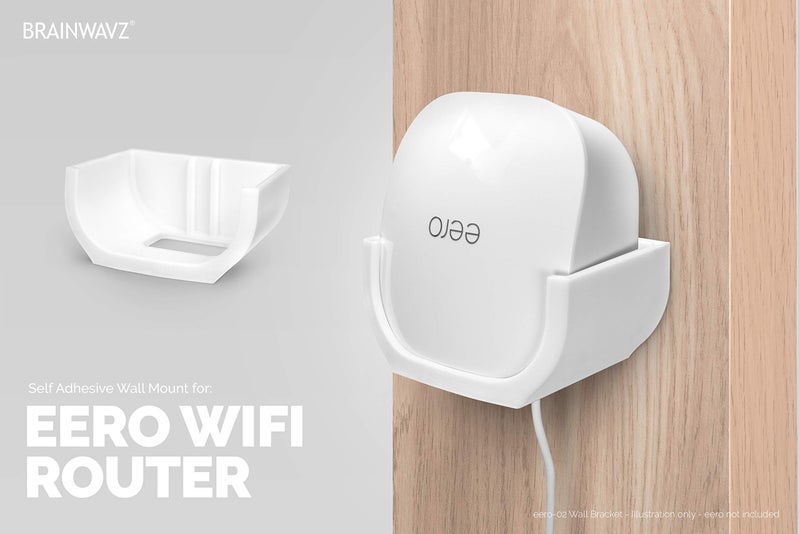 BRAINWAVZ Screwless Wall Mount for Eero Mesh WiFi (NOT Compatible with Eero 6/Pro 6/Beacon), VHB Stick On Holder, Easy to Install, No Tools, No Mess, No Drilling, Strong Adhesive Mount, White by Brainwavz - Image 5