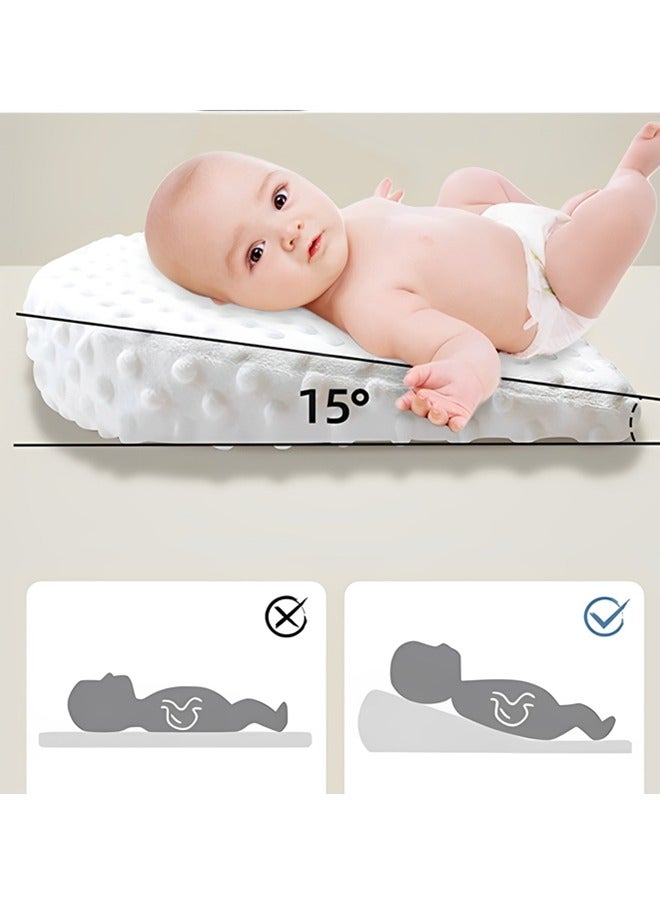 Baby Wedge Pillow for Reflux Sleep,Elastic Memory Foam Baby Wedge Pillow,Feeding Pillows for Toddler Removeable Anti Milk Pillow,Baby Pillows for Sleeping for Newborn - Image 2