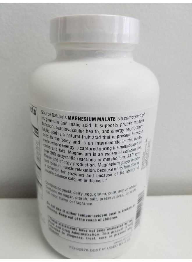 Source Naturals Magnesium Malate 625mg, 200 Capsules - Image 4