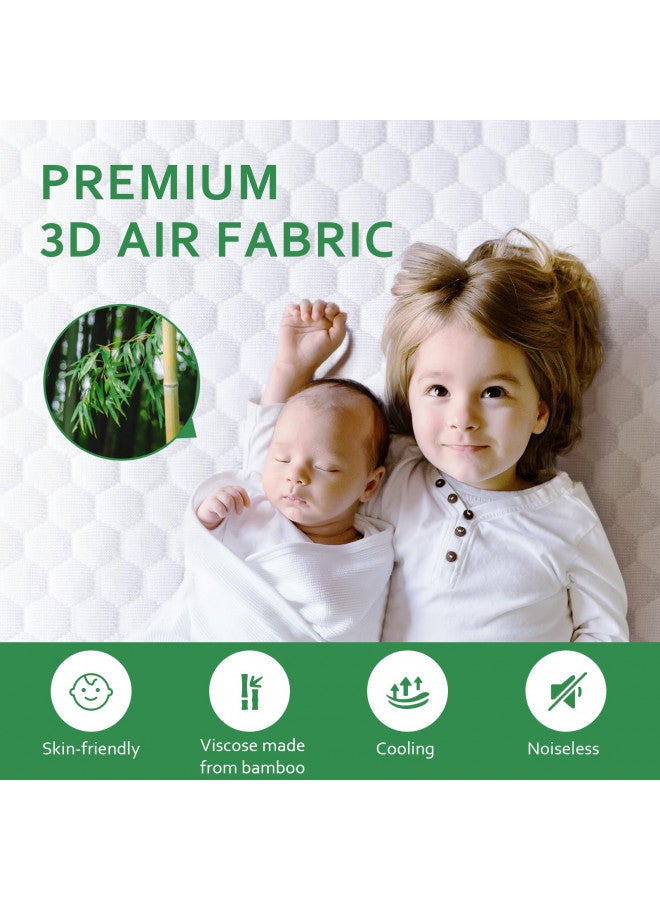 Moonsea Twin Mattress Protector Waterproof Cooling Twin Size Mattress Cover, Viscose Made from Bamboo Mattress Protector 3D Air Breathable Fabric, Noiseless Bed Mattress Pad, Fitted 8-14 inch Deep Pocket  - Image 2