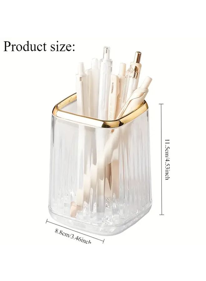 Transparent White Adjustable Plastic Pen Holder And Makeup Brush Organizer - Image 2