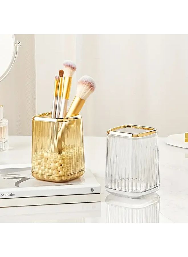 Transparent White Adjustable Plastic Pen Holder And Makeup Brush Organizer - Image 1