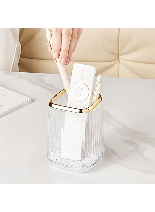 Transparent White Adjustable Plastic Pen Holder And Makeup Brush Organizer - Image 4