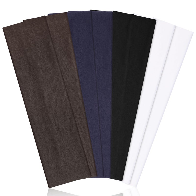 Ztomine Headbands for Women, 8pcs Stretchy Non Slip Soft Cotton Cloth Hair Bands for Sports, Workout, Yoga and Running - Image 1