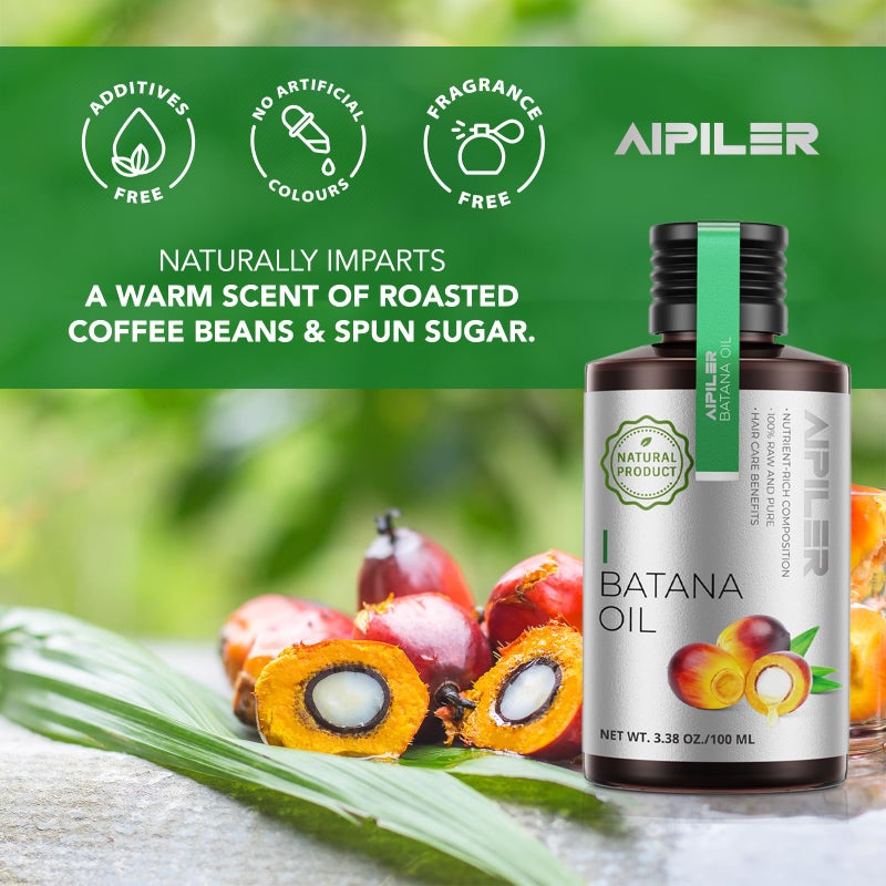 AIPILER Organic Batana Oil for Hair Growth: Dr Sebi approved unrefined 100% pure and raw from Honduras for women and man everyday nature hair care