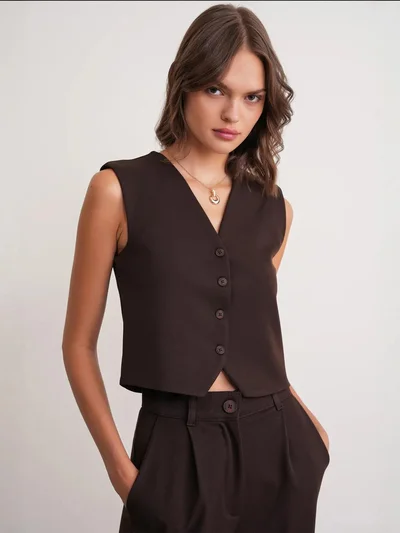 MixRay Mixray V-neck Buttoned Waistcoat