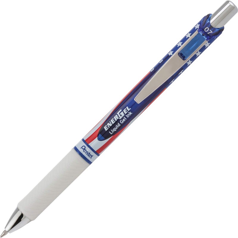Pentel EnerGel RTX Retractable Liquid Gel Pen, Flag Barrel, Black Ink, 2-Pk (BL77USABP2A) - Image 5
