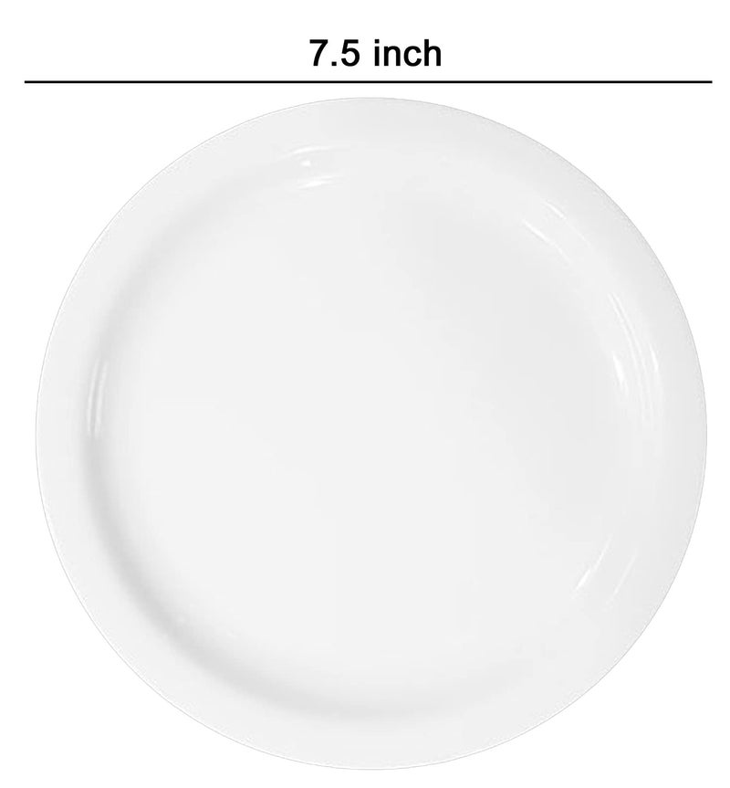 HAINE Pure Melamine Unbreakable Small Dinner Plate, White, (7.5 inch) (4, 6" to 8") - Image 3