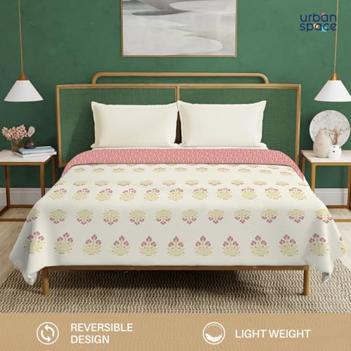Urban Space 100% Cotton Malmal Double Bed Dohar, All Season Reversible Blanket, Soft, Lightweight and Breathable Ac Dohar/Quilt/Blanket/for Bed, Sofa AC Blanket(86 x 95 inch, Malhaar Mustard Yellow) - Image 4
